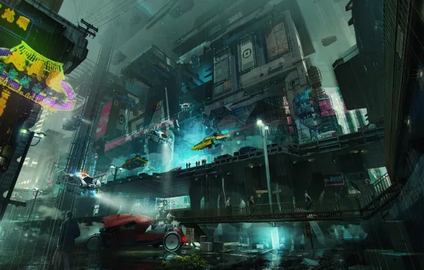 The city, people, transport, district, obsidian reverie, new-city block