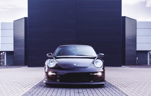 Picture Auto, Black, 911, Porsche, Machine, The hood, The building, Lights, Porsche, GT2, The front, Sports …