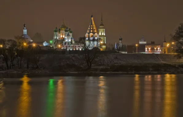 Picture winter, the evening, The city, Kolomna