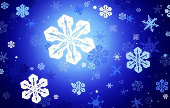 Picture snowflakes, vector, Blue