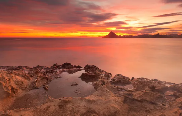 Rocks, Spain, red sky, The Mediterranean sea, Murcia, Antonio Carrillo Lopez Photography, Aguilas
