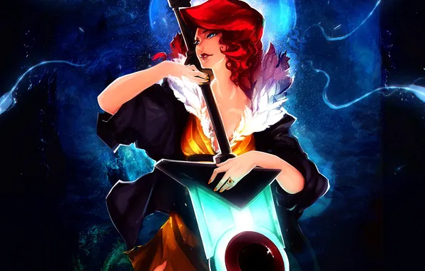Picture girl, red, transistor