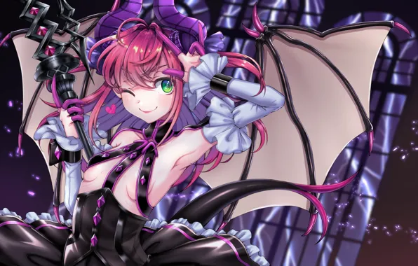 Kawaii, demon, devil, boobs, anime, chibi, wings, pretty