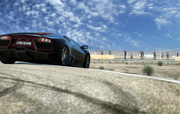 Picture the sky, clouds, track, Lamborghini