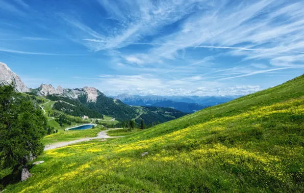 Picture The sky, Clouds, Austria, Mountain, Landscape, Nassfeld