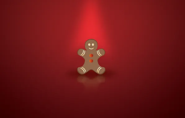 Picture new year, Christmas, red background, gingerbread, christmas-cookie, the gingerbread man