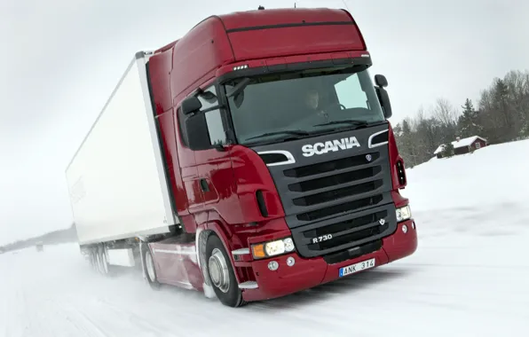Picture truck, in motion, Truck, Scania, Scania, R730, the truck, Topline