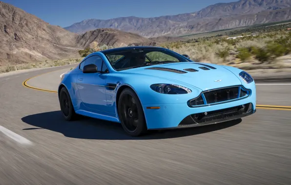 Road, blue, Aston Martin, speed, Vantage, V12, Aston Martin car