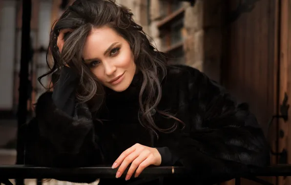 Girl, smile, portrait, brunette, Xenia, Vladimir Sidorenkov