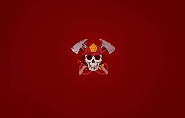 Minimalism, Skull, Style, Helmet, Axe, Background, Art, Art