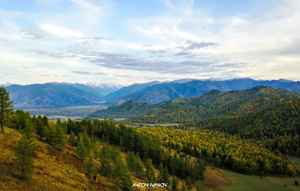 Autumn, landscape, mountains, nature, fresh air, beauty, Altay, music video maker Anton Ivanov