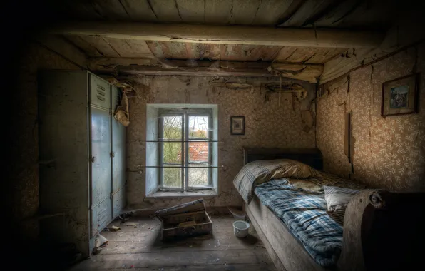 Room, bed, window