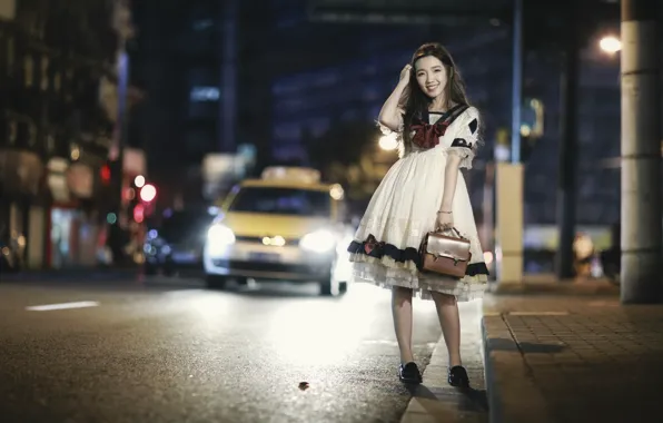 Wallpaper street, girl, the city