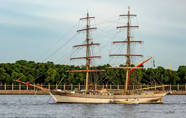 Ship, sailing, tre kronor