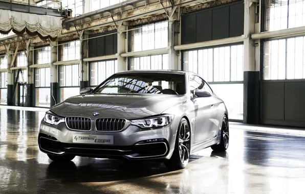 Concept, BMW, Machine, Grey, Silver, Lights, Coupe, Chrome