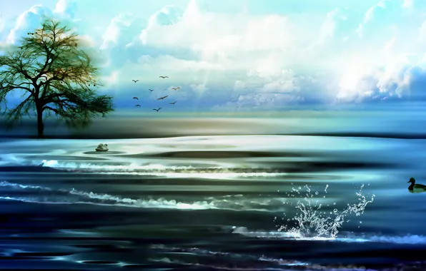 Landscape, style, background