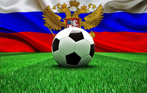 Football, the ball, flag, Russia, football, flag, world Cup, World Cup