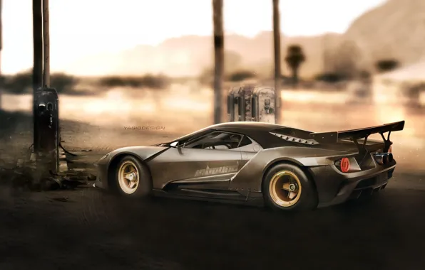 Ford, Auto, Machine, Ford, Ford GT, Art, Supercar, Rendering