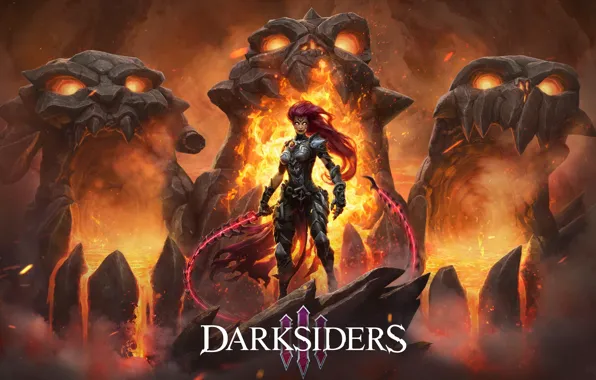 Chain, game, Rage, horseman of the Apocalypse, Fury, Darksiders III, the charred Council