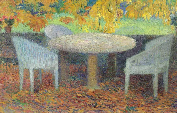 Furniture, picture, genre, Henri-Jean Guillaume Martin, Henri Matrin, A big Table under a Chestnut tree