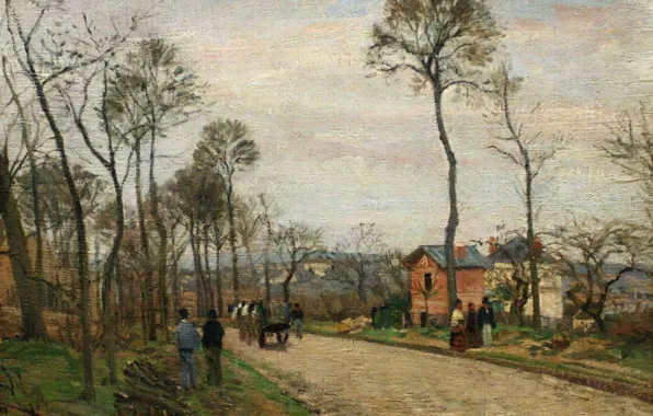 Picture landscape, picture, Camille Pissarro, The road to Louveciennes