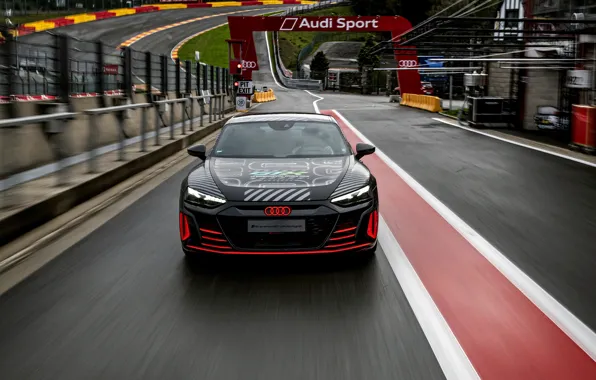 Picture Audi, coupe, track, the fence, front view, 2020, RS e-Tron GT Prototype