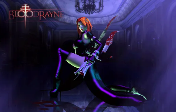 Look, girl, pose, weapons, blood, the game, latex, boots