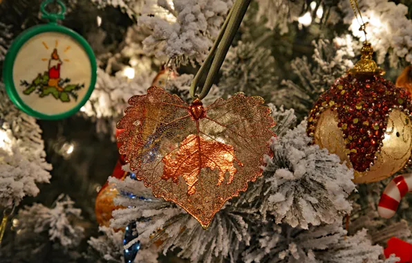 Decoration, toy, new year, spruce, Christmas