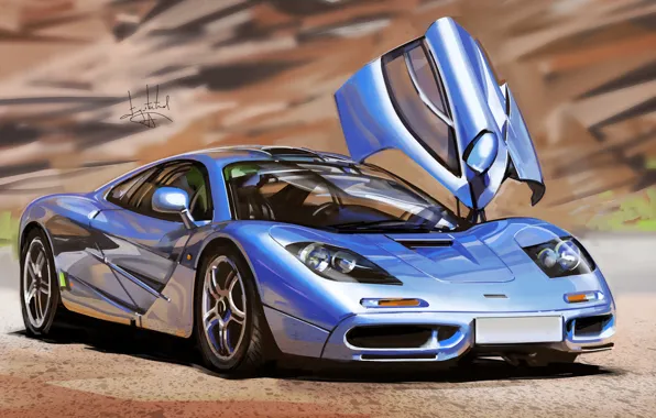 McLaren, Auto, Figure, Machine, Car, Art, Supercar, McLaren F1