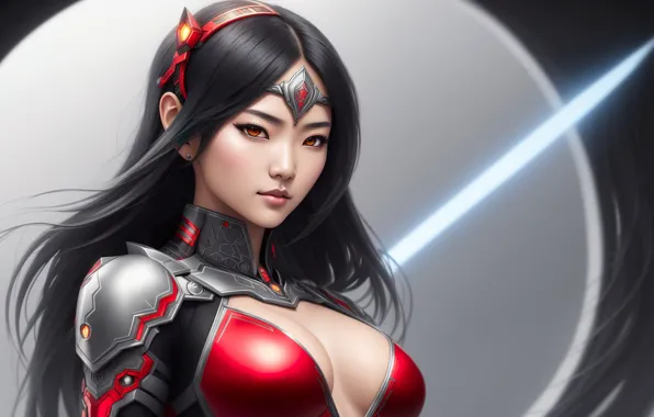 Future, girl, fantasy, armor, art, digital art, fantasy art, fantasy girl