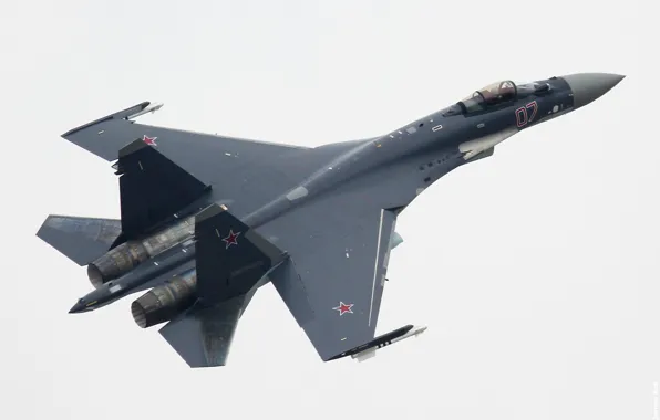 Picture the sky, fighter, Su-35, jet, Russian, multipurpose, super-maneuverable, generation 4