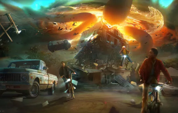 The series, poster, very strange things