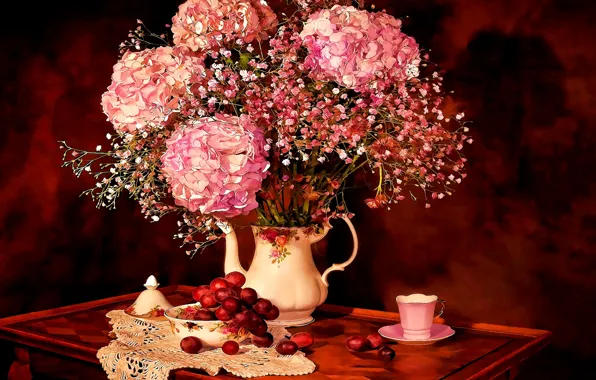 Flowers, Figure, Bouquet, Cup, Art, Art, Dishes, Flowers