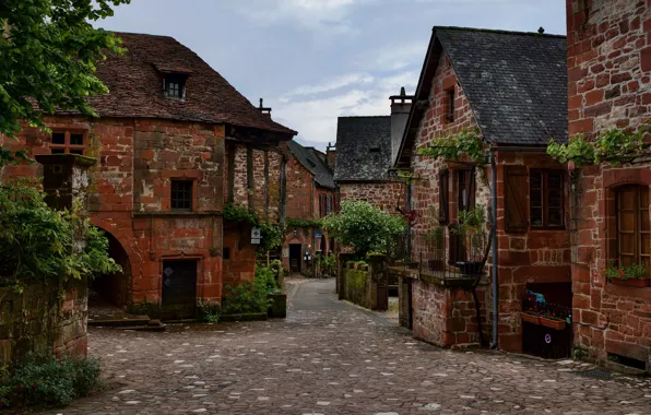 France, home, streets, Collonges-la-Rouge