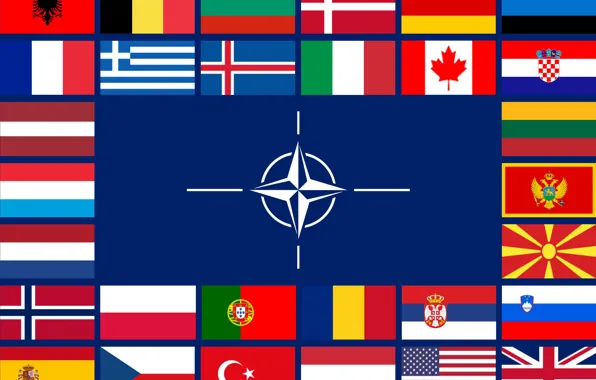 Flags, NATO, NATO, Country, North Macedonia / 2020, Portugal / 1949, Turkey / 1952, Iceland …