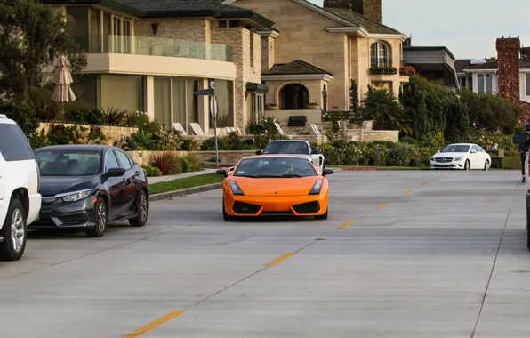 Picture Lamborghini, Orange, Gallardo, LP570-4, Front View