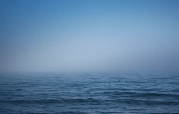 Sea, wave, the sky, water, fog, horizon
