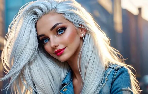 Girl, beautiful, blue-eyed, ai art