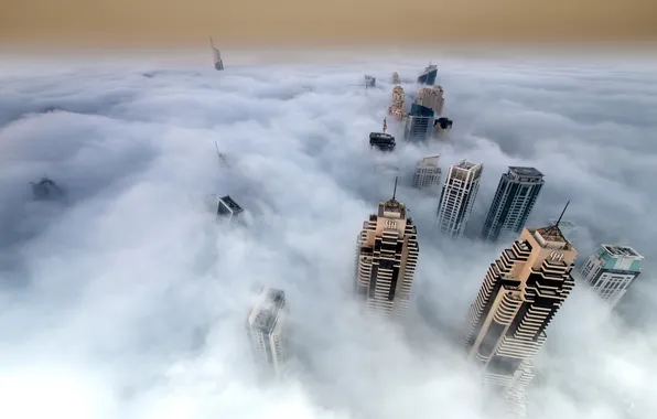 Landscape, the city, obloka