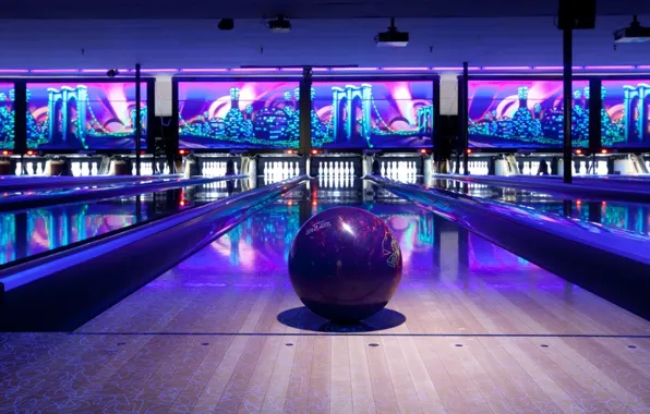 Ball, track, skittles, Bowling ball