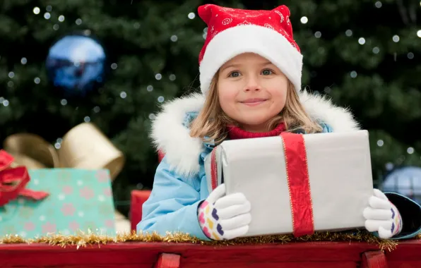 Picture joy, happiness, smile, holiday, box, gift, new year, child
