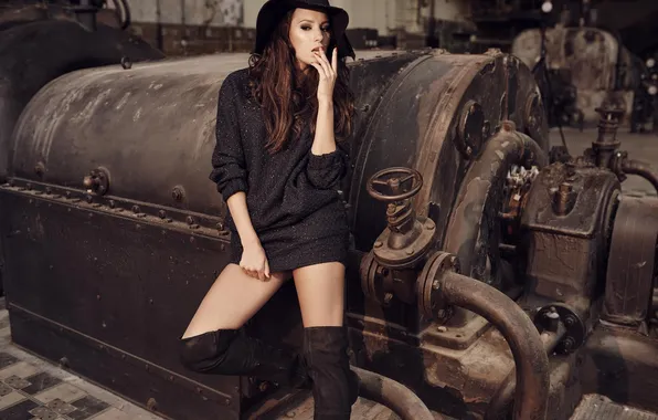 Hat, woman, beautiful, model, sweet, actress, boots, adorable