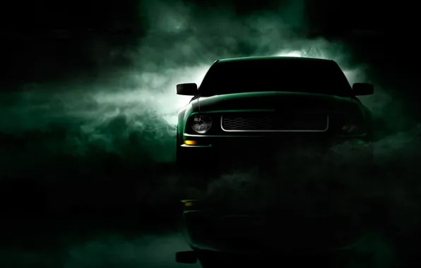 Fog, Ford, mustang, cars, auto