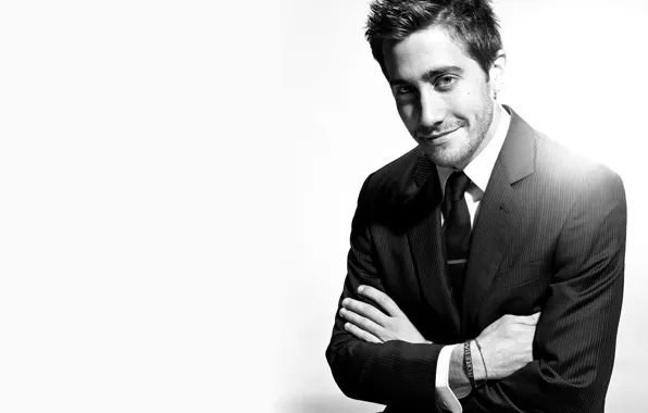 Picture black and white, actor, Jake Gyllenhaal