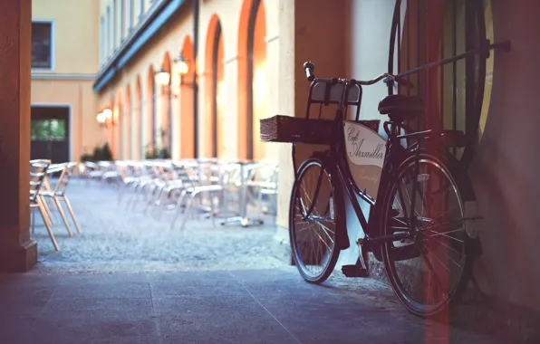 Picture bike, the city, cafe, patio