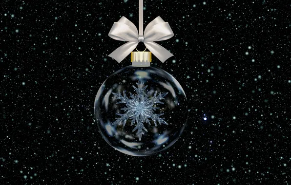 Ball, New Year, Christmas, snowflake