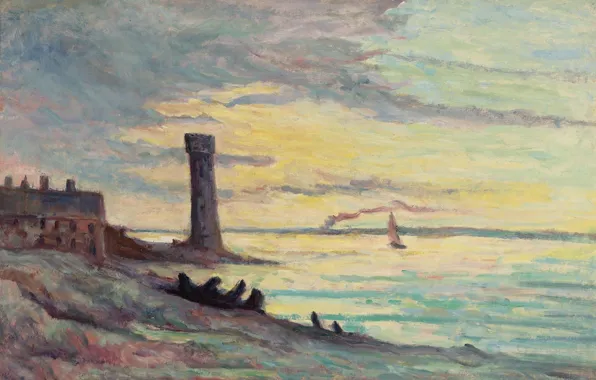 Landscape, picture, 1929, Honfleur, Maximilien Luce, Maximilien Luce