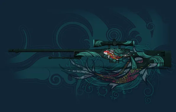 Circles, reflection, fish, paint, awp, koi, workshop, cs go