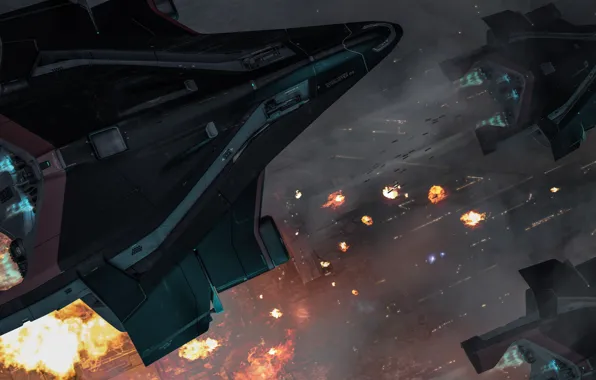 The plane, Art, The view from the top, Game, Transport, Spaceship, Star Citizen, Jet