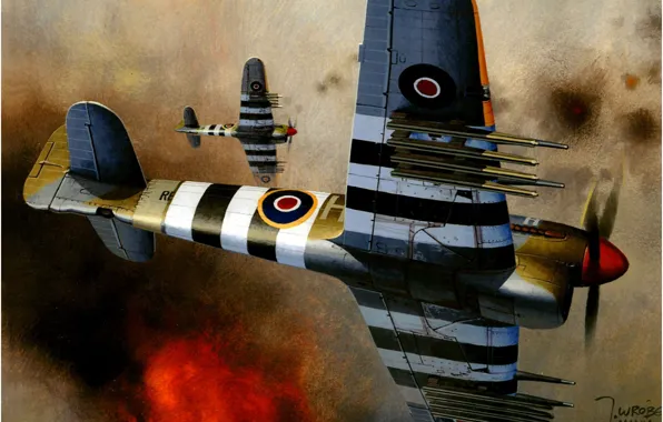 Picture war, art, army, airplanes, ww2, german aircraft, british aircraft, aviation art